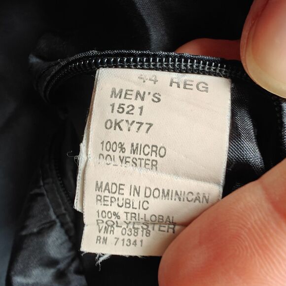 LL Bean Traveler Blazer Men's 44R Navy Blue Two Button Micro Polyester - Picture 7 of 12